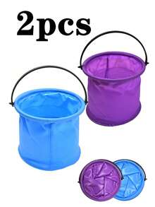 Foldable Bucket With Handle, Mini Collapsible Beach Bucket, Pencil Wash Bucket, PVC Paint Bucket, Multi-Functional Foldable Fishing Bucket For Outdoor Use, Gardening Watering, Cruise Cleaning, Camping, Travel, Beach, Pool, Picnic Essentials - Folding Bucket - View 18