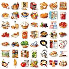 56pcs Vintage Kitchen Theme Stickers, Waterproof & Durable, Suitable For Water Bottles, Notebooks, Phone Cases, Luggage, Creative Kitchen Elements Stickers, Adult DIY Decor, Retro Kitchenware & Food Patterns - A - View 6
