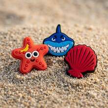 26pcs/Set Cute Cartoon Marine Life PVC Rubber Shoe Charms, Decorative Pins For Clogs And Perforated Shoes, Personalized Decoration - Multicolor - View 4