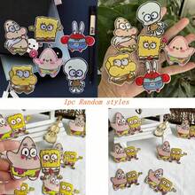 SpongeBob SquarePants 6入/1入可愛卡通燙貼刺繡補丁，衣服修補貼布，DIY裝飾背包、鞋子、筆記本、禮物盒，適合情人節與開學禮物（隨機款式），附背膠 - 彩色 - 查看 12