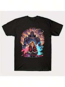 Camiseta gráfica de Alquimista Negro para hombre - Cuello redondo casual, manga corta, camiseta de verano/primavera para exteriores con diseño vibrante de química, tejido ligero y transpirable, perfecto para ropa casual, ropa de verano casual| Diseño vibrante de química| Ropa casual duradera - Negro - Ver 2