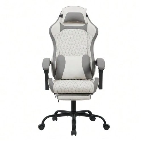 Luxury And Comfortable Gaming Chair - White+Gray - View 1