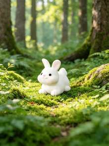 Adorable Mini Resin Rabbit Miniature - Cute Fairy Garden Ornament, Micro Landscape DIY Crafts Decoration - A - View 2