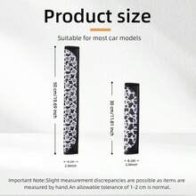 1PC Carbon Fiber Texture PU Leather Car Seat Belt Shoulder Pad Cover – Cow Print Pattern, 30cm/50cm Optional, Soft & Comfortable, Universal Design For Adults, Kids & Pets – Adds Cute Aesthetic For Road Trip & Daily Commute – Easy Installation, Auto Interior Accessories - A - View 3