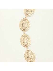 1pc Premium Round Metal Belt, Suitable For Women In Summer - Multicolor - View 6