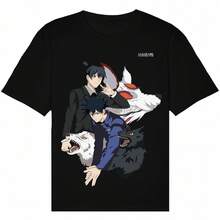 Camisa estampada estilo anime, top con diseño bidimensional a la moda, suave, transpirable y cómoda, de cuello redondo, versátil para uso diario casual y moderno.camisas de mujer sudaderas para mujer sueter blusa casual mujer verano vestidos de graduación - Negro - Ver 1