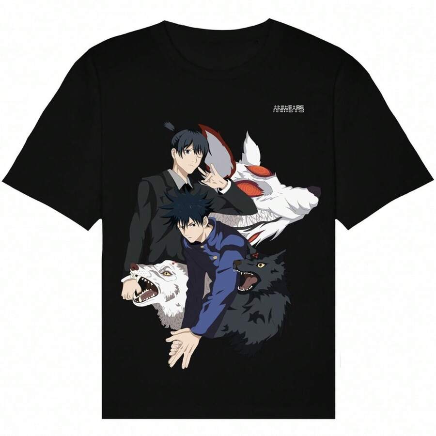 Camisa estampada estilo anime, top con diseño bidimensional a la moda, suave, transpirable y cómoda, de cuello redondo, versátil para uso diario casual y moderno.camisas de mujer sudaderas para mujer sueter blusa casual mujer verano vestidos de graduación - Negro - Ver 1