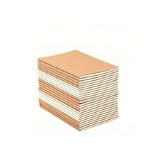 Cuaderno de papel kraft A5 engrosado, cuaderno cosido retro y simple para estudiantes universitarios, adecuado para notas de clase/práctica de exámenes/diario, con cuadrículas rayadas y páginas interiores en blanco disponibles. Útiles escolares - Cuaderno de cuero - Ver 4