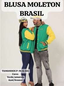 Sweatshirt Or Sweatshirt, Long-Sleeved, High-Neck, Unisex (For Men Or Women) For The 2026 World Cup. Features A Brazil Print, Buttons, And Pocket Details For A Winter Look. - 藍白色 - 查看 4