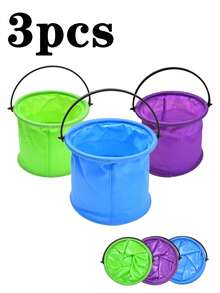 Foldable Bucket With Handle, Mini Collapsible Beach Bucket, Pencil Wash Bucket, PVC Paint Bucket, Multi-Functional Foldable Fishing Bucket For Outdoor Use, Gardening Watering, Cruise Cleaning, Camping, Travel, Beach, Pool, Picnic Essentials - Folding Bucket - View 17