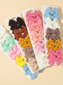 10pcs Waffle Texture Bow Hair Accessories, Gentle Style Daily Wear Hair Decor Set - Mixed color - View 11