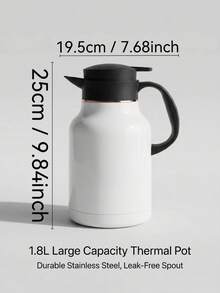 1.8L Large Capacity 304 Stainless Steel Insulated Kettle With Detachable Tea Infuser Safety Latch Single Hand Operation Leakproof Wide Mouth Drip Proof Spout Thermal Pot For Coffee Thick Soup Arabian Mint Tea Household Drinkware - Multicolor - View 2