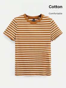 BASICS Camiseta casual con estampado a rayas para primavera y verano - Multicolor - Ver 1