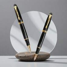 Retro All-Metal Fountain Pen (Exposed Nib Design, Refillable Inserts) / Classic Black Business Ballpoint Pen - Smooth Writing / Classic, Nostalgic Calligraphy Pen; Ideal For Office Meetings And Signing, Back To School - Fountain Pen - View 4