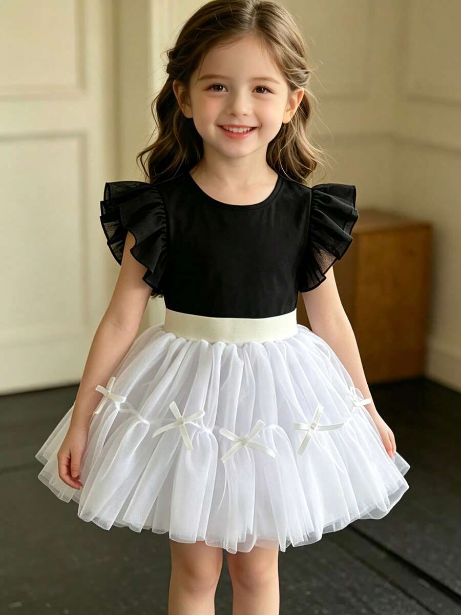 Váy voan mỏng cho bé gái, có lớp lót mềm mại, kiểu Lolita, thích hợp mặc hàng ngày. - trắng - Xem 1