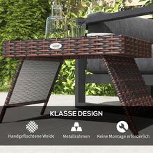 Folding Rattan Garden Table, Weather Resistant, Brown, 60 X 41 X 41 Cm, Ideal For Balcony And Terrace. - Brown - View 2