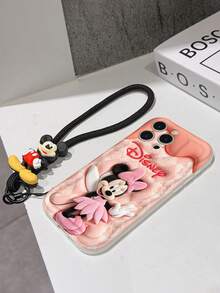 This Disney Mickey Mouse Lanyard Phone Case Is Fully Covered In TPU Material. It's Shockproof, Lightweight, And Compatible With IPhone17/16/11/13/15/15 Plus/15 Pro/15 Pro Max/12/14 Pro Max/11 Pro Max/12 Pro/12 Pro Max/13. This Phone Case Makes A Popular Birthday Gift Or Business Gift; It's Durable, Stain- And Fingerprint Resistant, And Suitable For Both Men And Women. The Set Also Includes A Mickey Mouse Phone Case And A Mickey Mouse Plush Bracelet. It's A Perfect Gift For Friends And Family. This Stylish Phone Case Is Fun, Lightweight, And Durable. IPhone17 Pro Max Phone Case, Minnie Mouse Phone Case. - 白色 - 查看 6