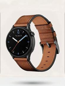 1件 20mm/22mm 復古PU皮革手錶錶帶，相容於 Galaxy Watch 8/7/6/5/4、GT2/GT3，男士商務替換錶帶，禮品 - 棕色- - 查看 11
