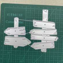 Herramienta troqueladora para scrapbooking, troqueles de metal navideños para hacer tarjetas, plantillas de perforación para manualidades de papel, plantillas de estampado en relieve para fondos, decoraciones DIY para álbumes (señal de tráfico) - MC965 - Ver 5