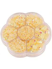 每盒5000顆，2mm、3mm、4mm、5mm、6mm共5種尺寸。花形盒裝平底水晶水鑽，多色水晶寶石，珠寶珠飾，玻璃藝術貼紙。適用於衣服、包包、鞋子、杯子、手機殼、手工藝品和DIY裝飾 - 5000件 - 查看 67
