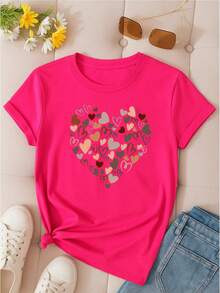 Camiseta 100% "Corazón de Amor" - Rosa oscuro - Ver 2