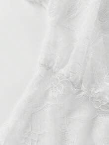 Women's Off One Shoulder Tops Summer Fashionable Lace Floral Batwing Short Sleeve Shirts - Blanco - Ver 9