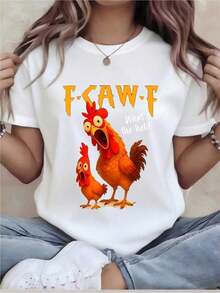 Plus Size Women's Casual T-Shirts - Oversized T-Shirt - Fun Graphic Tee For Women - Relaxed Fit Short Sleeve Crew Neck Top, Washable, Comfortable For Year-Round Everyday Wear. Relaxed Fit; Long-Lasting Graphic Tees For Holiday Gifts, Men's Western Wear, Men's Shirts, Women's Graphic Tees, Summer Tops, Summer Clothes, Graphic Tees, Clothing - 白色 - 查看 1