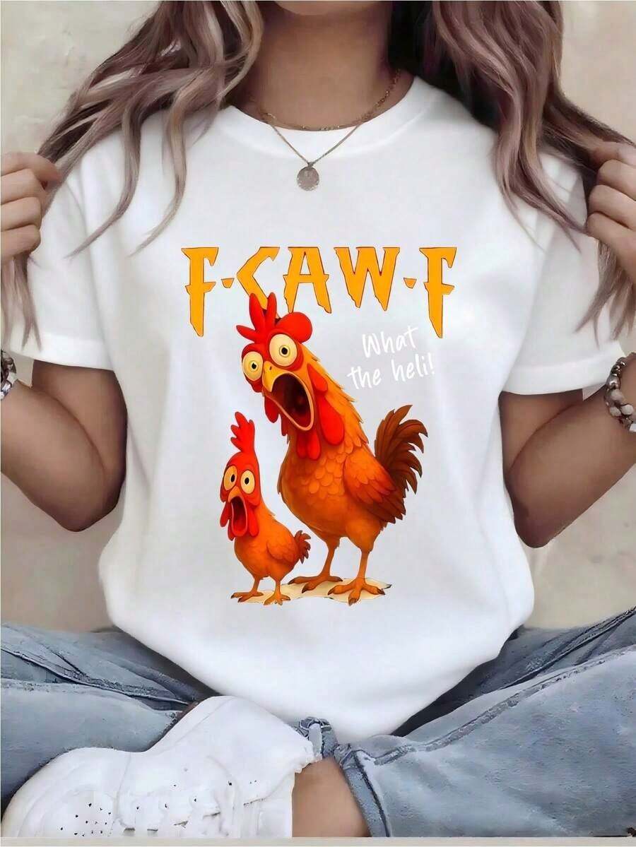 Plus Size Women's Casual T-Shirts - Oversized T-Shirt - Fun Graphic Tee For Women - Relaxed Fit Short Sleeve Crew Neck Top, Washable, Comfortable For Year-Round Everyday Wear. Relaxed Fit; Long-Lasting Graphic Tees For Holiday Gifts, Men's Western Wear, Men's Shirts, Women's Graphic Tees, Summer Tops, Summer Clothes, Graphic Tees, Clothing - 白色 - 查看 1