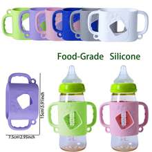 Tay cầm bình sữa bằng silicon hình tên lửa hoạt hình mới, phụ kiện bình sữa hàng ngày, vỏ silicon mềm dẻo, phù hợp với hầu hết các loại bình có cổ cao. - Nhiều màu - Xem 3