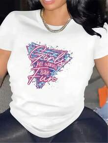 "Just Wanna Have Fun" T-Shirt, Ideal For Parties And Gatherings. Durable And Comfortable Fabric. Stylish And Lightweight T-Shirt For Casual Wear, Perfect For Indoor And Outdoor Activities. Matching Family Cotton T-Shirt. - 白色 - 查看 12