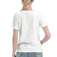 Suave Camiseta Casual de Manga Corta con Cuello Redondo y Estampado Gráfico para Mujer - Estampado Divertido de Batido y Lazo, Camiseta Ligera para Verano y Primavera, Lavable a Máquina, Corte Regular, Camisetas para Mujer, Ropa Casual, blusa casual mujer, blusas para mujer, playeras de mujer algodón - Blanco - Ver 2