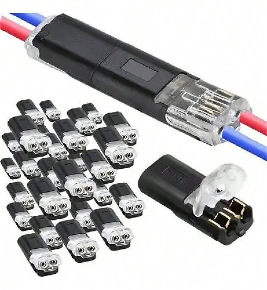 12 Pieces Quick Electrical Splice 22-18 AWG 2 Pin Black - 1 - View 1