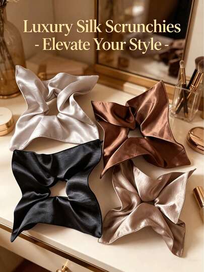 1pc Satin Square Hair Scrunchie Set With A Smooth And Premium Satin Texture. The Square-Shaped Design Is Full And Makes Hair Look Voluminous.