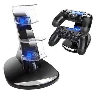 Đế sạc nhanh kép cho tay cầm P4 Slim và Pro, giữ chắc chắn hai tay cầm, phụ kiện thiết yếu cho game thủ P4.
