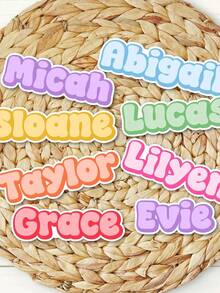 100/50/20/10/1 Pc Customized Name - Cartoon Font - Colorful Styles, Suitable For Laptops, Water Bottles, Holiday Gifts, Notebook Stickers, Candy/Baking Decorations, School Supplies. Versatile, Decorative, Reusable, Personalized Gift, Back To School - Multicolor - View 6