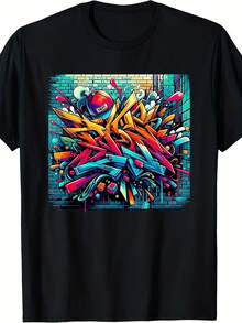 Graffiti Art T-Shirt - 黑色 - 查看 1