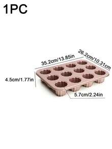1个4/6/9/12孔天使铃铛蛋糕烘焙模具，可露丽模具，迷你波浪蛋糕模具，碳钢烘焙工具，不粘煎饼烘焙模具，适用于烘焙糕点、果冻，可用于商业、家庭、日常、生日、婚礼等场合，可作蛋糕模具，适用于烤箱。 - 查看 12