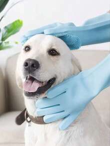 1/2 This Product Is Made Of Silicone And Is Heat-Resistant. It Is Designed To Be Worn When Bathing Cats And Dogs, And Can Also Be Used For Washing Dishes And Cleaning. It Is A Household Kitchen Item As Well As A Pet Product, Offering Multiple Colors. - Multicolor - View 10