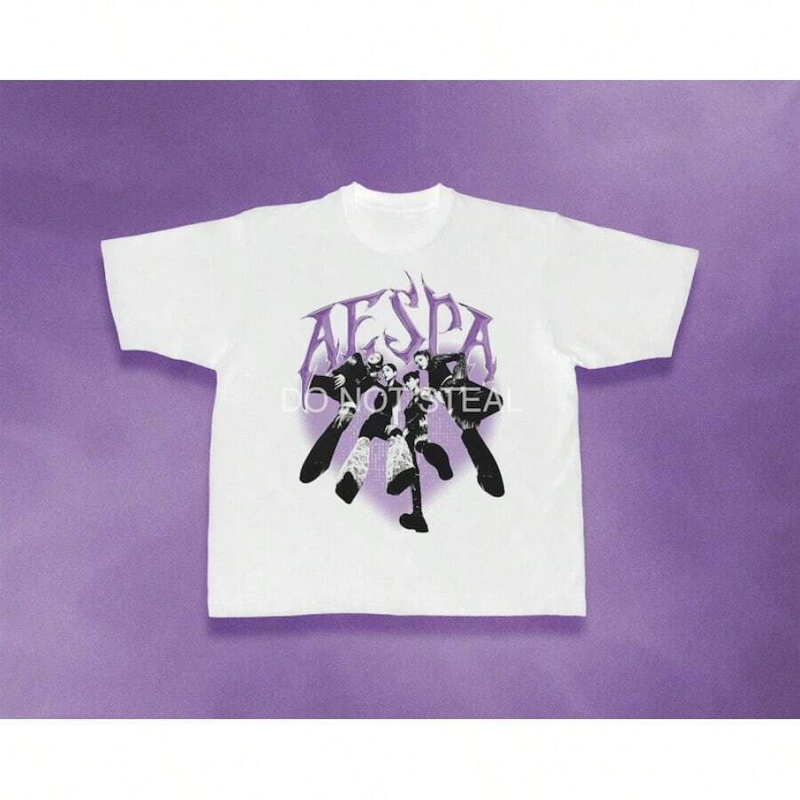 Camiseta AESPA, Mercancía para la Gira de Conciertos - Blanco - Ver 1
