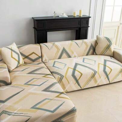 L-Shaped Corner Sofa Cover, Two Pieces Milk Silk Fabric Elastic Sofa Cover, Suitable For 2+3/3+3/3+4/4+4 Seat Sofas, Furniture Protection Cover, Soft Couch Chaise Stretch L-Shape Sofa Slipcovers