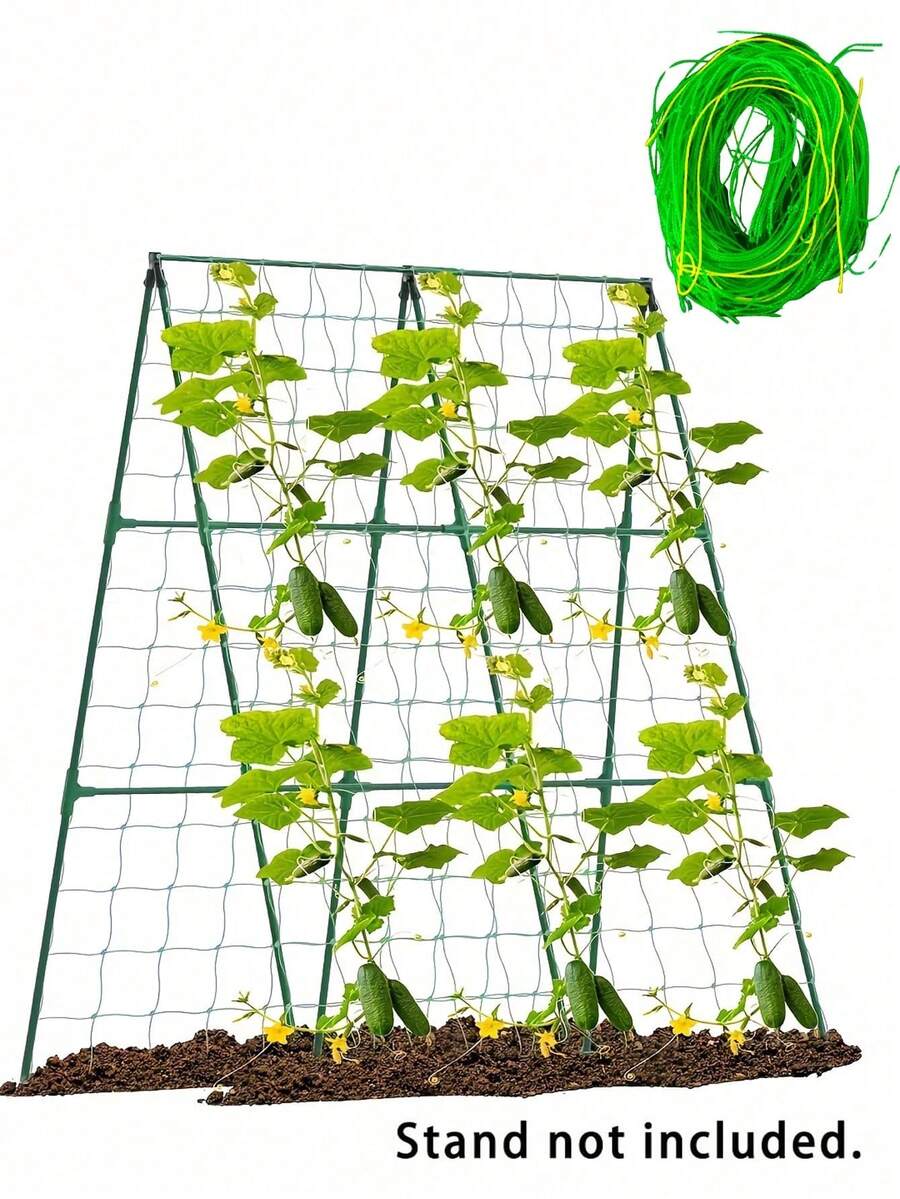 Weather-Resistant Waterproof PVC Gardening Trellis Net (Excluding Brackets) - Outdoor Plant Support Net, Open Weave Structure Suitable For Vines, Ivy, Beans, Easy To Install In Flower Beds, Vegetable Gardens And Balconies, Low Maintenance Cost - Multicolor - View 1