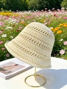 Breathable Hollow Knit Bucket Hat: Perfect For Stylish Spring Days & Garden Trips - Multicolor - View 6