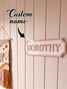 1pc Personalized Baby Room Nameplate, Customized Children's Room Decor. This Personalized Nameplate Is An Ideal Choice For Baby Showers, Newborn Gifts, Children's Room Decoration Or Customized Baby Room Wall Decor. It Is Worth Keeping For Years And Can Add A Dreamy Personalized Touch To Your Baby's Room Or Children's Room. - Multicolor - View 7