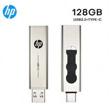 HP USB3.2 Type-C 闪存盘 256GB 128GB 64GB，紧凑型记忆棒，金属闪存盘，二合一 USB 闪存盘，兼容 PC、笔记本电脑、台式机、智能手机 - 香檳色 - 查看 14