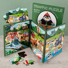 Children's Early Education Magnetic Book, Vegetable, Fruit, Animal, Transportation, Ocean Cognitive Puzzle Toys For Boys And Girls - Multicolor - View 21