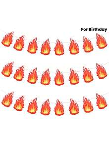 8 قطع أعلام حفلة بموضوع اللهب، طباعة لهب الوجه باللونين الأحمر والبرتقالي، ألوان زاهية، مناسبة لحفلات رجال الإطفاء والسباقات وأعياد الميلاد وحفلات الشواء الصيفية وحفلات المخيم والنار - أنماط متعددة - مشاهدة 6