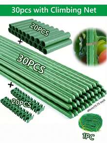 12Pcs / 20Pcs / 30Pcs Adjustable Plant Trellis Kit Including Connector Accessories, For Indoor Outdoor Plant Climbing, Fruits Vegetables, Vines And Flowers, Outdoor Cucumber Plant Support Cages With Connecting Pipes For Garden Pergola Garden Supplies - Climbing Trellis - View 12