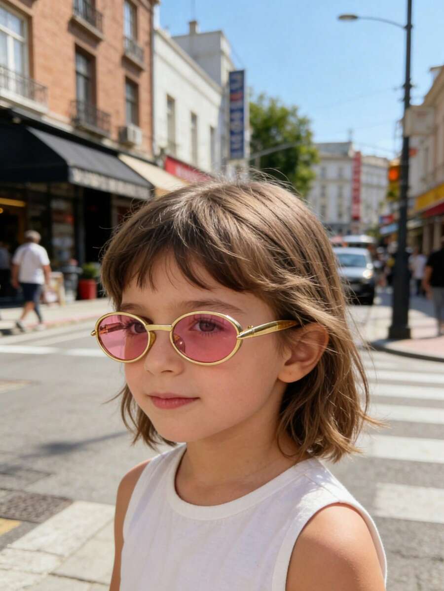 1 Pair Round Frame Fashion Eyeglasses For Kids, Minimalist Suitable For Boys & Girls, Party, Holiday, Travel, Decoration, Daily Accessory, Photography Prop