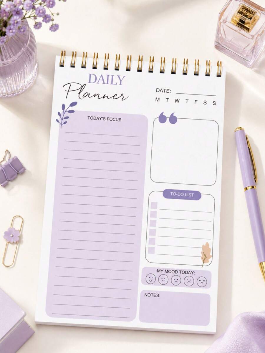 1 pieza Libreta de tareas con diseño de arcoíris, agenda espiral minimalista A5, adecuada para mujeres y hombres, organizador de tareas fácil de arrancar, mejora la productividad y la organización, útiles escolares/de oficina, regalo para ella - multicolor - Ver 1