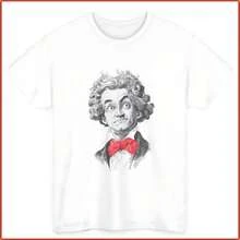 Prodigy Fits Only - Classical Composer Caricature Tee _ Expressive Music Graphic (Unisex) - White - View 1